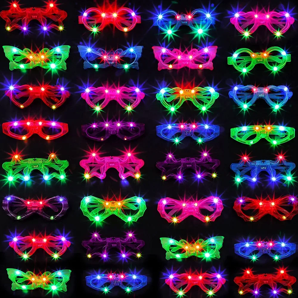 Glow In The Dark Party Glasses - LED-Neon-Leuchtbrillen für Partys, leuchtende Brillen für