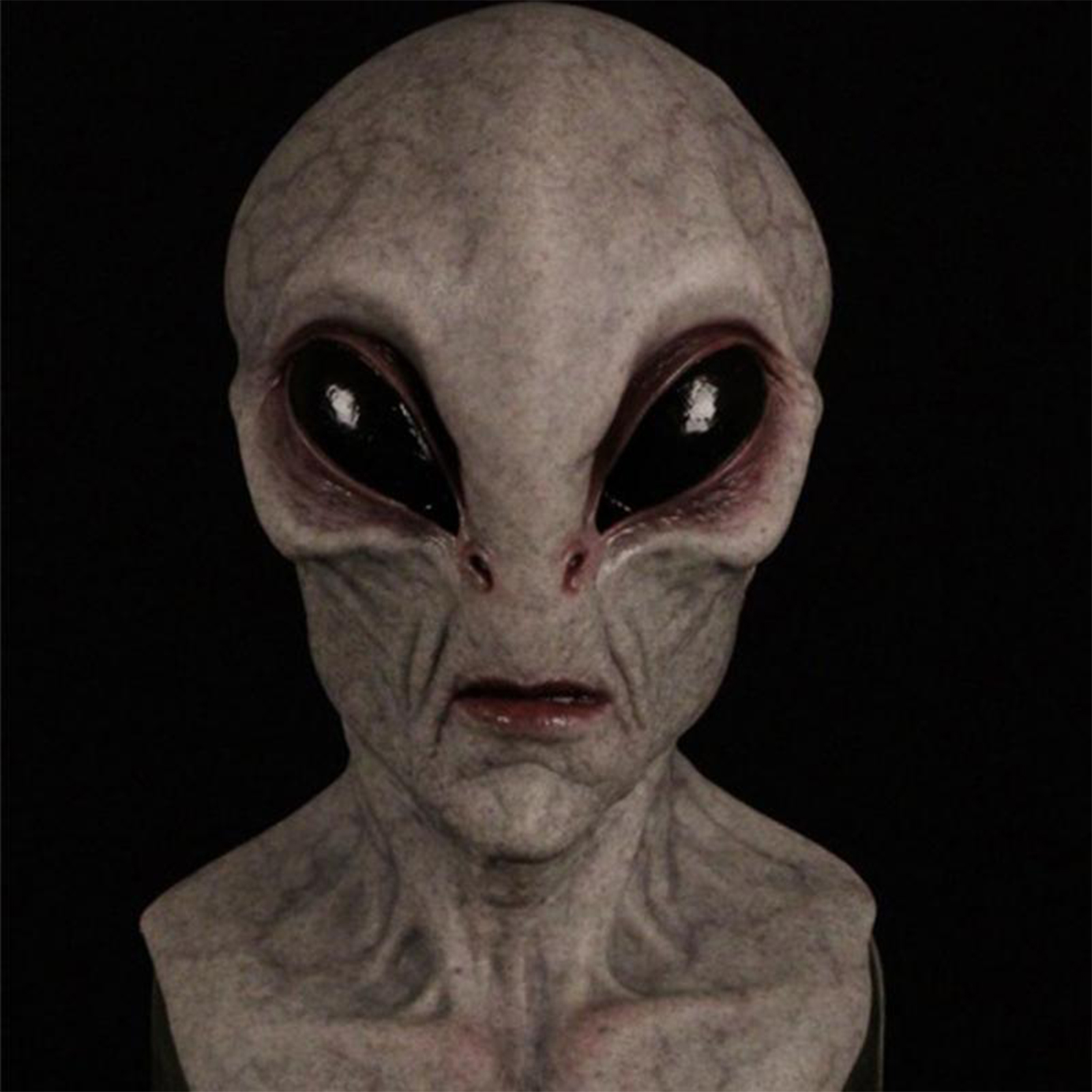 Latex Alien Mask Realistic - Gruselige Alien-Maske, realistische Latex-Kopfbedeckung für Halloween-Partys,