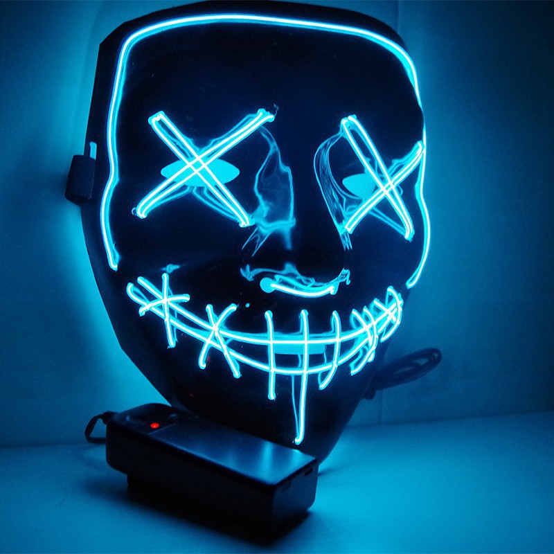 Led Purge Mask Halloween - Halloween LED Leuchtende Purge-Maske, Gruselige Genähte