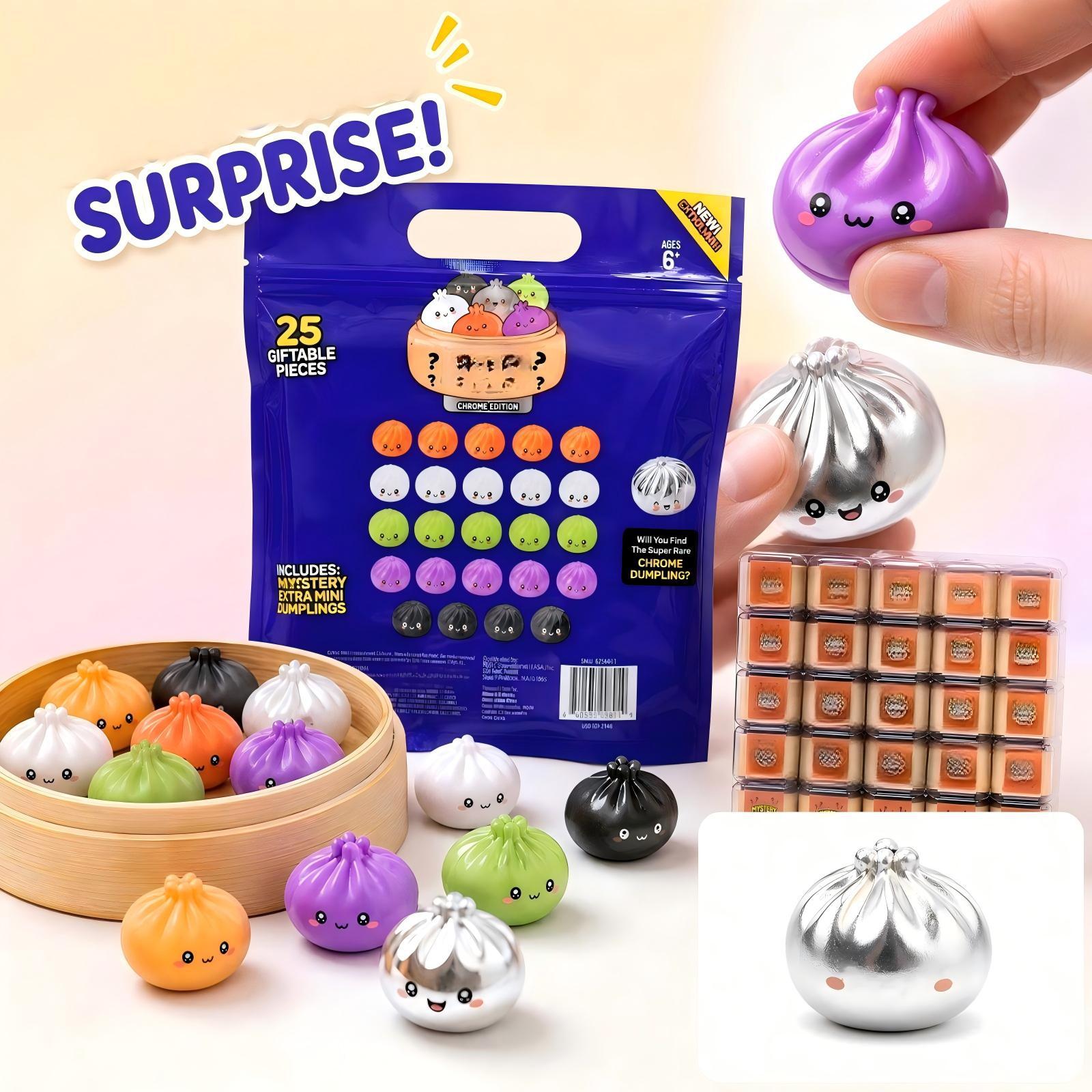 Party Supplies - 25er-Pack Mini-Weihnachts-Squishy-Knödel, Mini-Mystery-Knödel-Sets, Squishy-Knödel für Halloween-Geschenktüten,