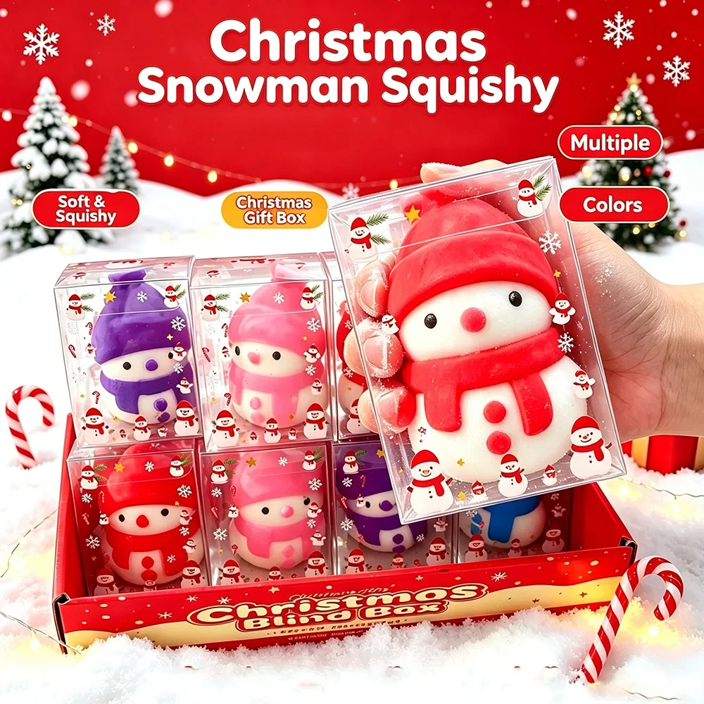 Novelty Gifts - Weihnachts-Schneemann-Stressball, Entspannungsspielzeug, weiches, elastisches Quetschspielzeug, Frohe