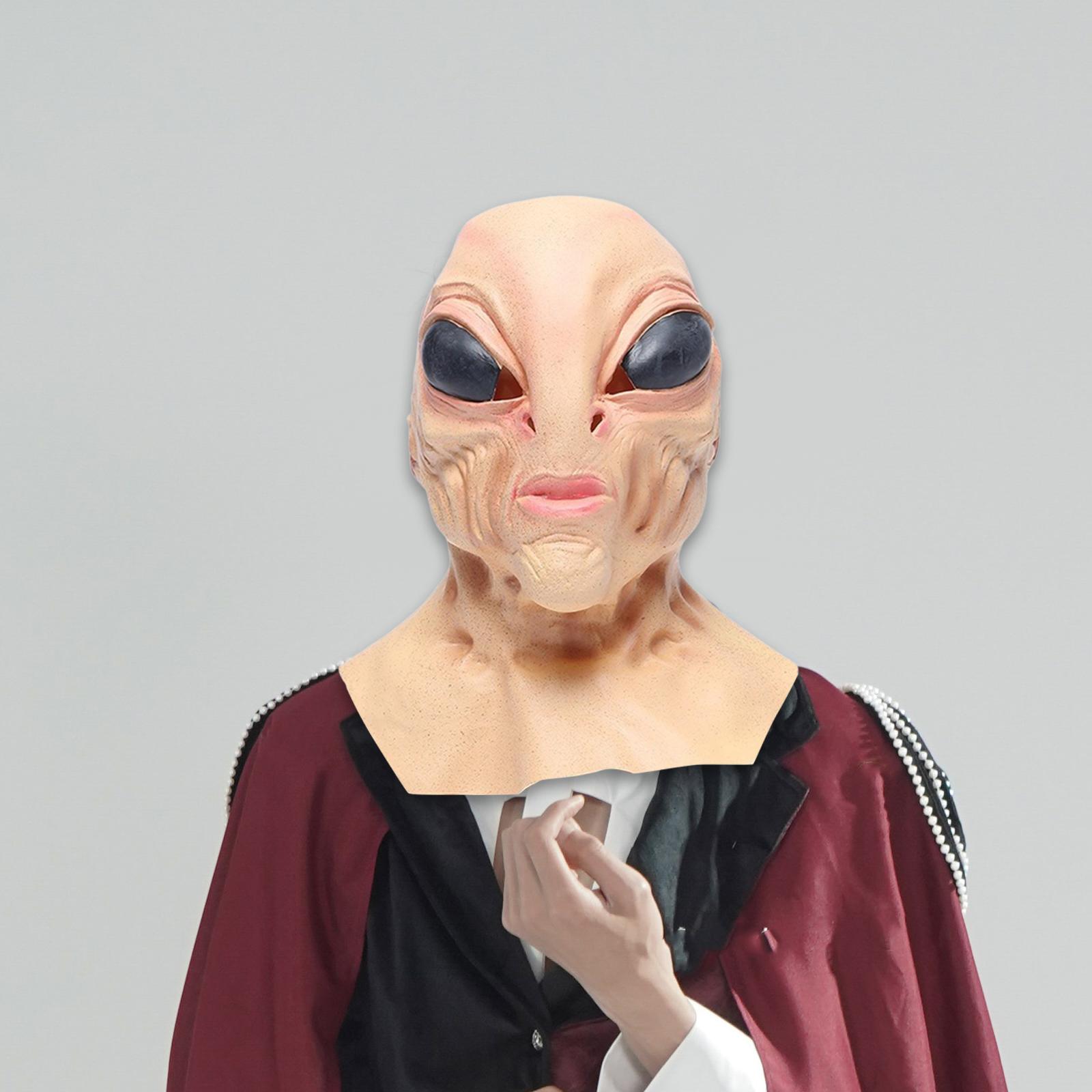 Latex Alien Mask Realistic - Latex-Alien-Maske, vollständige Kopfbedeckung, gruselige Halloween-Maske für