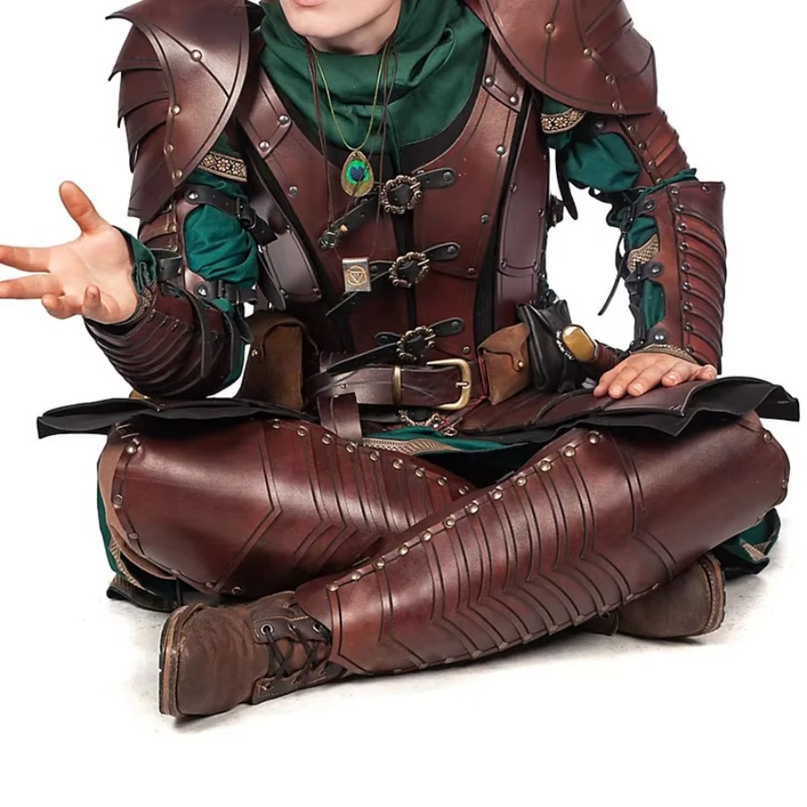 Costumes - Mittelalterliche Elfenritter-Lederbeinschoner, Rüstung, Gamaschen, römischer Gladiator,