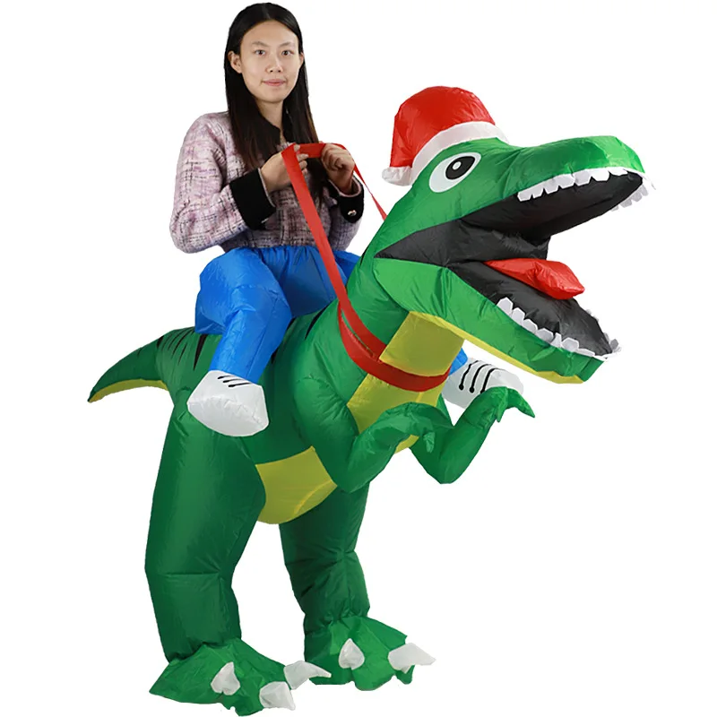 Inflatable Dinosaur Costume Adult - Tyrannosaurus Rex Weihnachts-Aufblasbares Kostüm Dinosaurier-Reit-Design Niedlicher