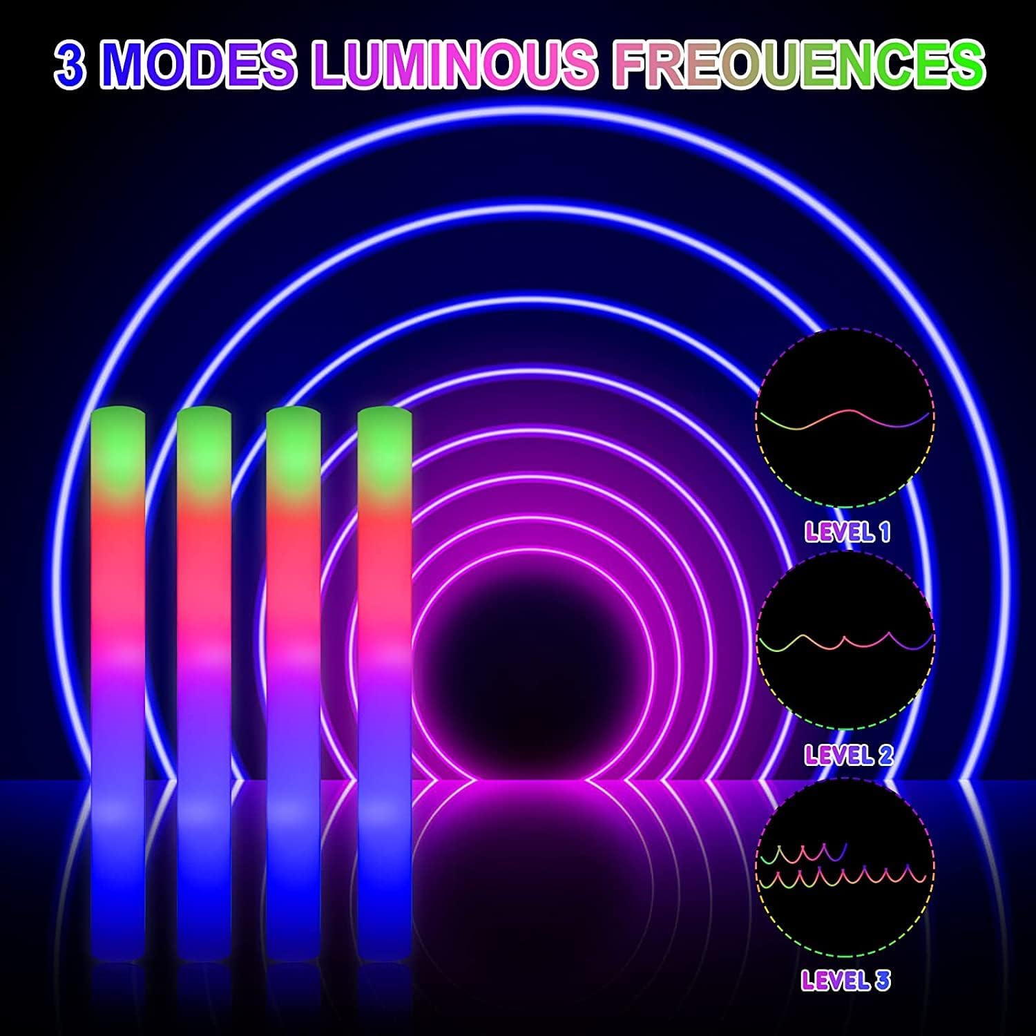 42 Stück bunte, leuchtende Sch – Flashing Led Foam Sticks Party Bewertung und Preis
