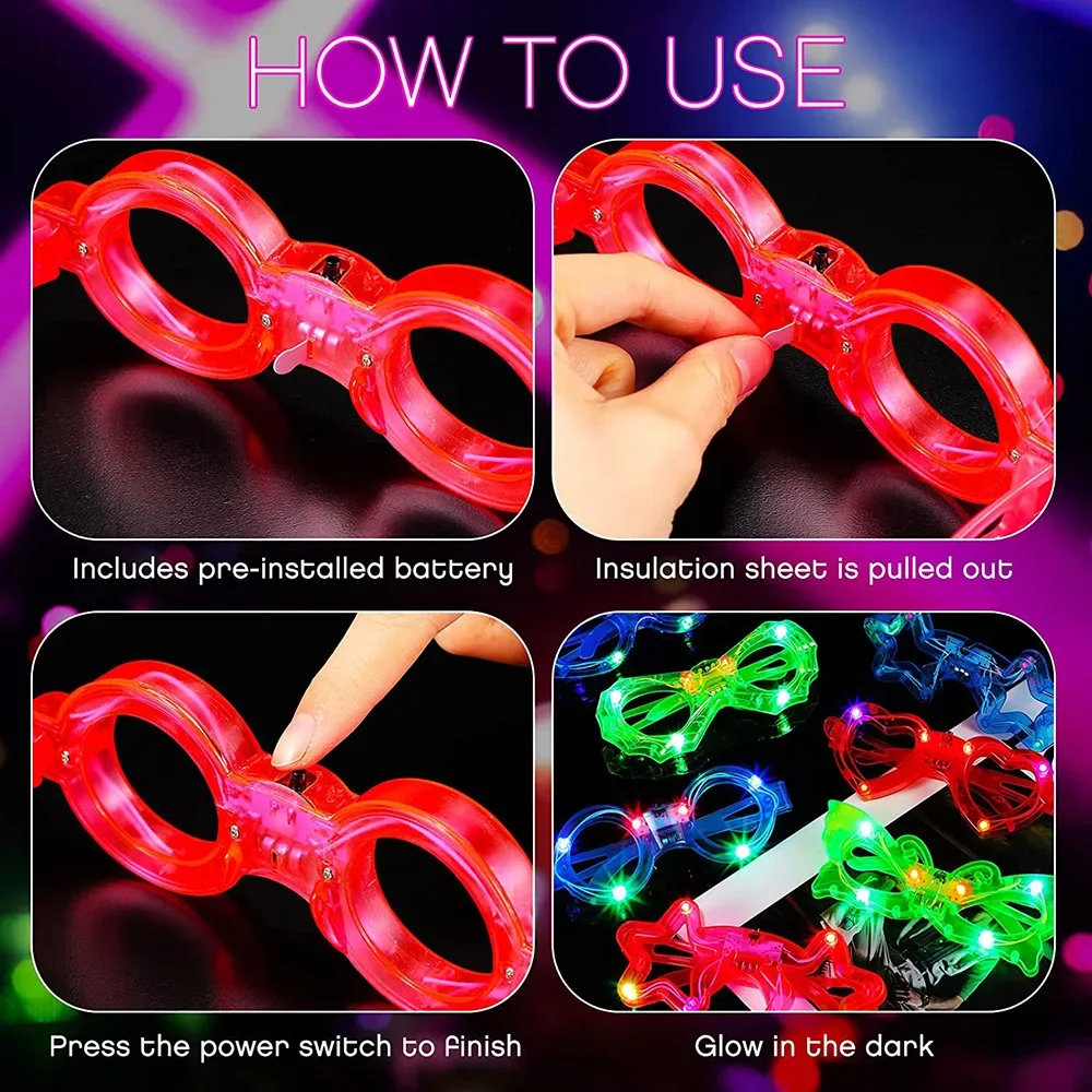 LED-Neon-Leuchtbrillen für Par – Glow In The Dark Party Glasses Bewertung und Preis