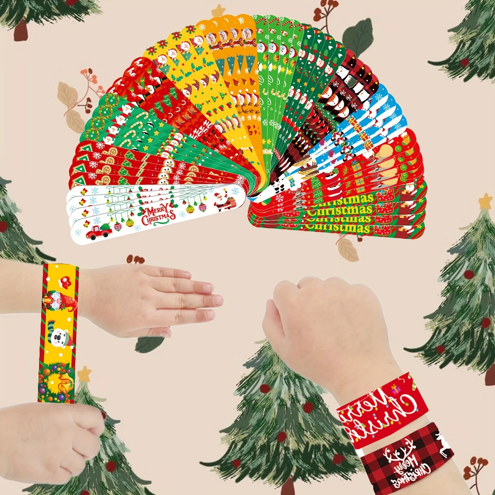 Weihnachts-Slap-Armbänder, Wei – Party Supplies Bewertung und Preis