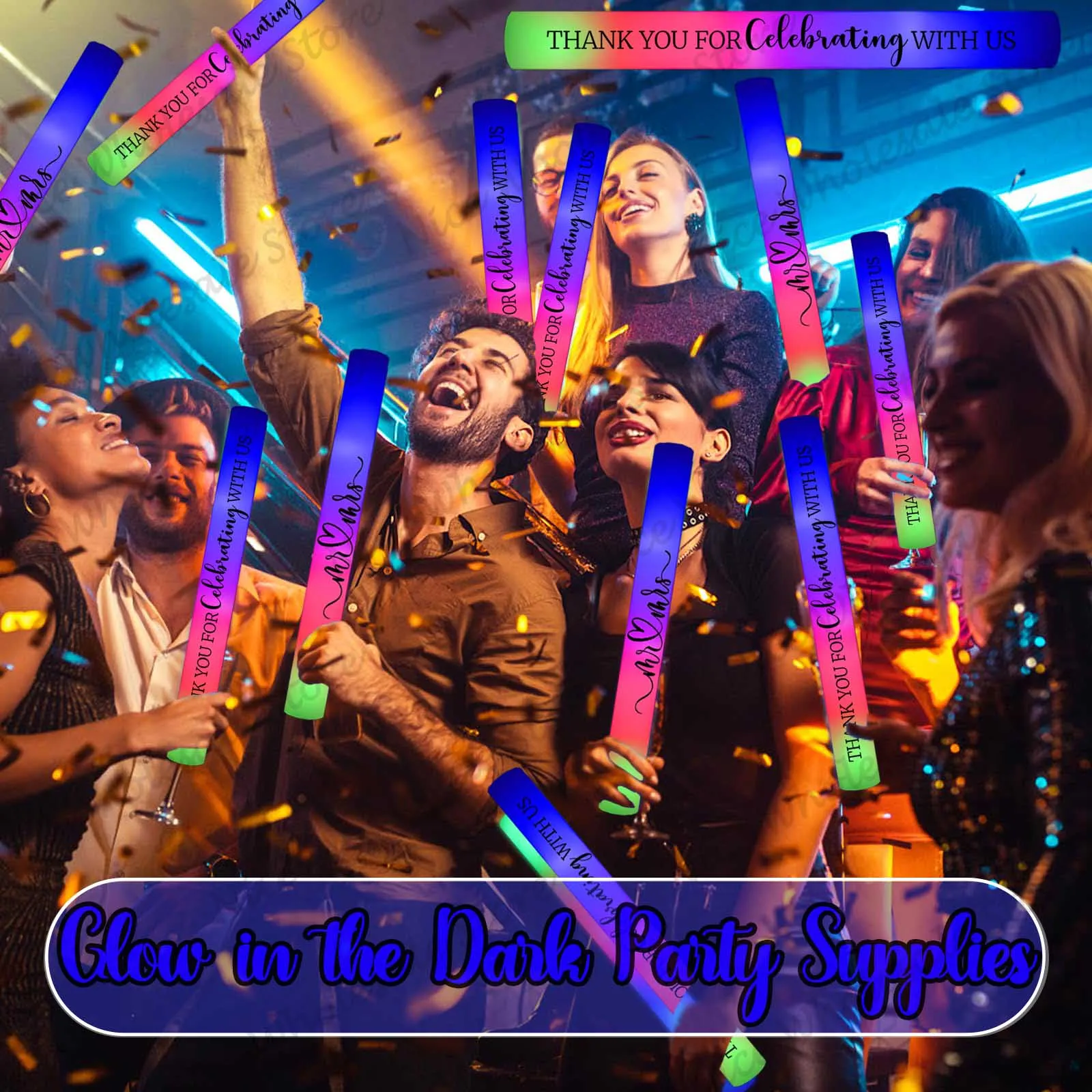 Großpackung LED-Leuchtstäbe 10 – Flashing Led Foam Sticks Party Bewertung und Preis